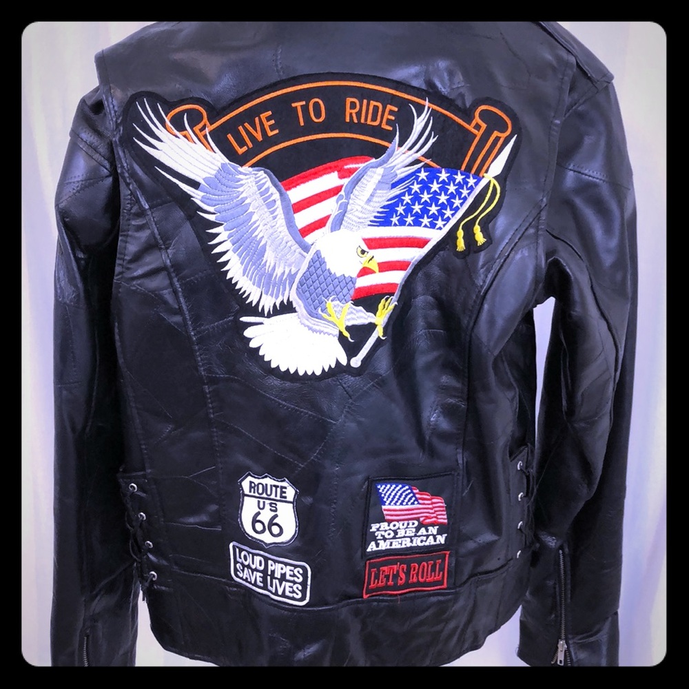 NWT Men’s Leather Motorcycle Jacket Black